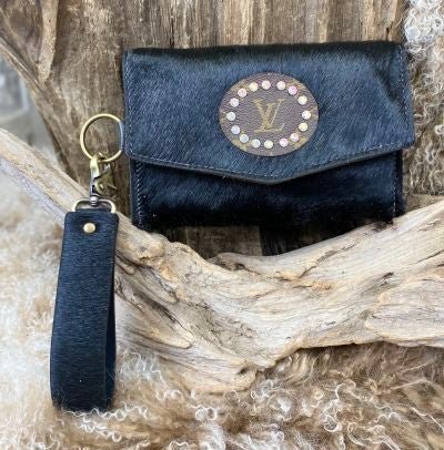 Up-Cycled Louis Vuitton Cowhide Leather Wristlet Norma